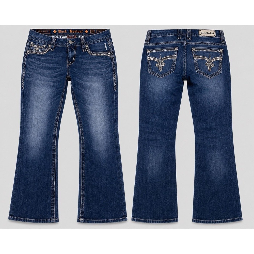 Rock Revival sherry Women 31x31 easy Skinny Jeans Embroidered Studded sequins